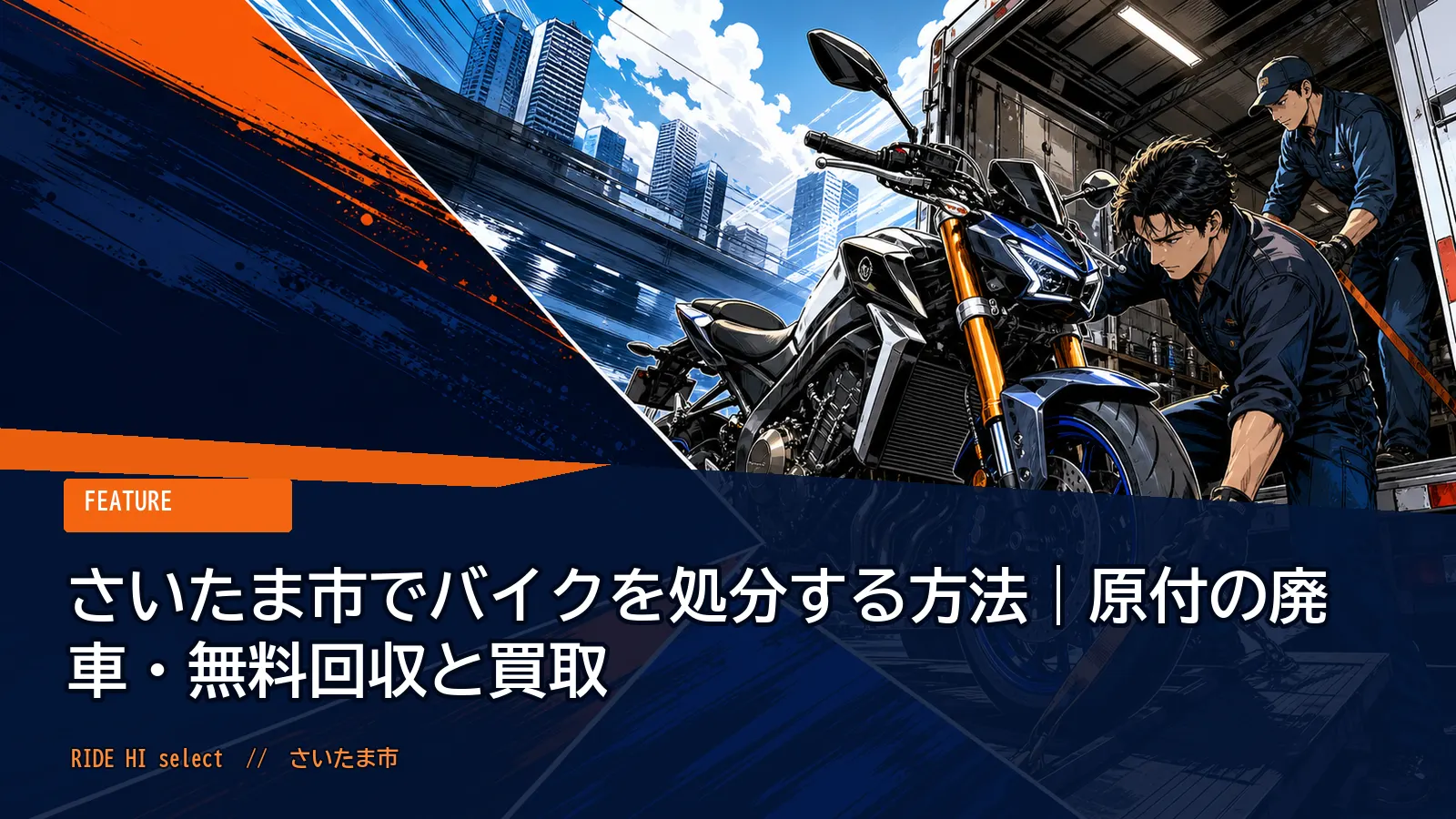 さいたま市でバイクを処分する方法|原付の廃車・無料回収と買取