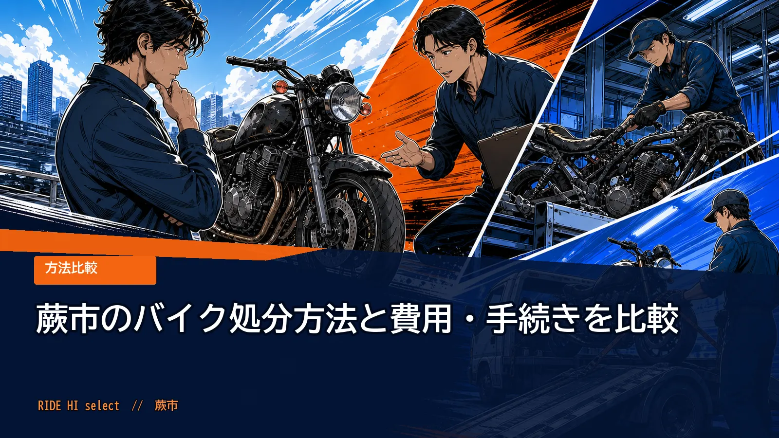 蕨市のバイク処分方法と費用・手続きを比較