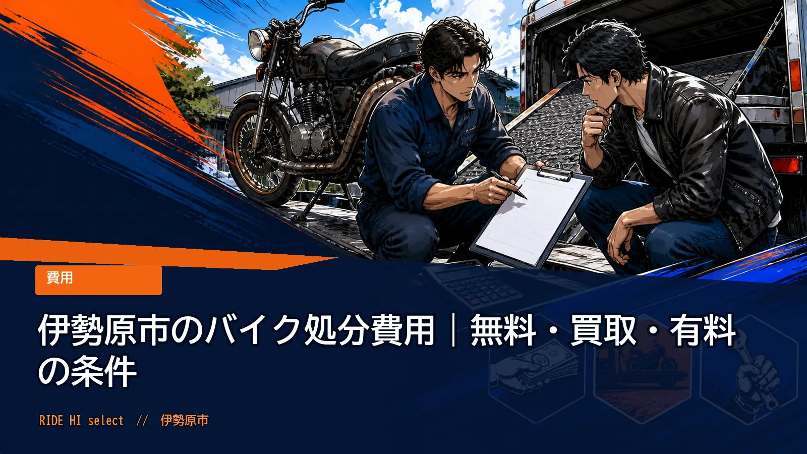 伊勢原市のバイク処分費用｜無料・買取・有料の条件