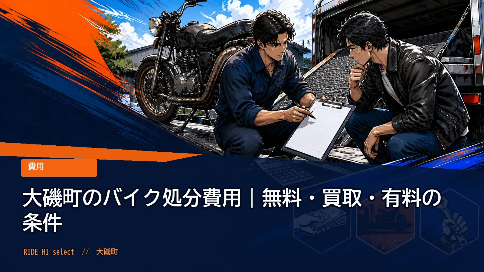大磯町のバイク処分費用｜無料・買取・有料の条件