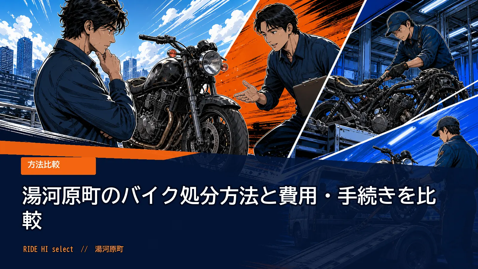 湯河原町のバイク処分方法と費用・手続きを比較